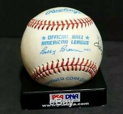 Mickey Mantle Ted Williams PSA/DNA 500 Home Run Club HOF Signed Auto Baseball