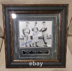 Mickey Mantle Ted Williams Stan Musial Auto Autographed 8x10 JSA Signed Framed