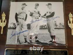 Mickey Mantle, Ted Williams, Stan Musial, autographed photo