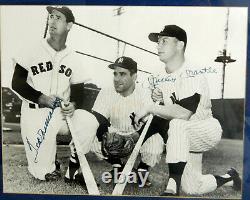 Mickey Mantle, Yogi Berra, Ted Williams 11x14 Autographed Signed Photo JSA Lette