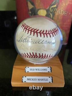Mickey Mantle and Ted Williams Autographed Multi Signed Baseball COA Score Board