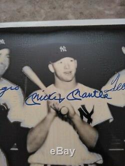 Mickey Mantle signed photo joe Dimaggio signed Ted Williams signed 8x10 in 1990