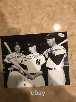 Mickey mantle ted williams joe dimaggio Autograph Signed Photo With COA