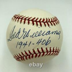 Mint Ted Williams 1941.406 Signed Official American League Baseball JSA COA