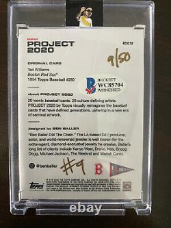 PROJECT 2020 Signed BBDTC Ted Williams by BEN BALLER Autograph Gold Special