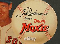 RARE 1950's Ted Williams Moxie Counter Cardboard Display, Small Version 16 x 12
