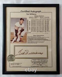 RARE Ted Williams Boston Authentic Signed Autographed Framed 410562HOF