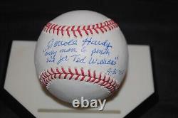 Rare Carroll Hardy Signed Omlb Only Man To Ph For Ted Williams 1960 Psa/dna