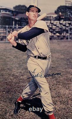 Rare TED WILLIAMS Signed 12.5 x 17.5 Inch Photo-HOF-BOSTON RED SOX-PSA Letter