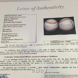 Rare Ted Williams Full Name Theodore Samuel Single Signed Baseball Jsa Coa