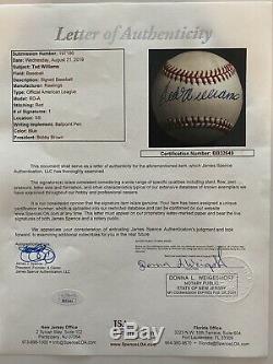 Red Sox Ted Williams Authentic Signed Bobby Brown Oal Baseball JSA BB32649