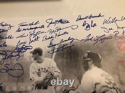 Red Sox Ted Williams Tribute 1st At Bat Signed 16x20 Photo 32 Autos A1