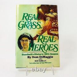 SIGNED by TED WILLIAMS, Dom DiMaggio, Bill Gilbert- Real Grass, Real Heroes- HC