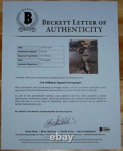 SPECTACULAR! Ted Williams Signed Autographed 8x10 Baseball Photo Beckett BAS LOA