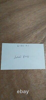 Satchel Paige Autograph Signed Index Card? Nice Clean GOAT? Per Ted Williams