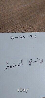 Satchel Paige Autograph Signed Index Card? Nice Clean GOAT? Per Ted Williams