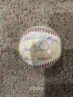 Signed Baseball 11 Signatures Mickey Mantle, Hank Arron, Ted Williams Authentic