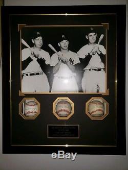 Signed Mickey Mantle, Joe DiMaggio, and Ted Williams baseballs The Big 3