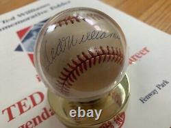 Signed Ted Williams Baseball COA Upper Deck Authenticated UDW autographed. 406