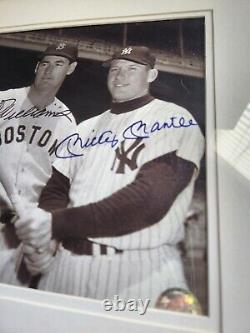 Signed Ted Williams Muckey Mantle 8x10 Framed GFA Authenticated Nice