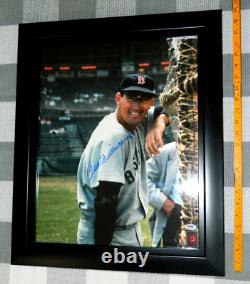 Smiling (very rare!) Ted Williams Signed 23x 19 Framed PSA & Green Diamond