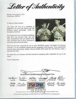 Stan Musial Cardinals & Ted Williams Autographed Baseball 8x10 Photo PSA Letter