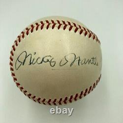 Stunning 1950's Mickey Mantle Ted Williams Willie Mays Signed Baseball Beckett