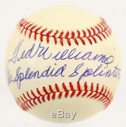 Stunning Ted Williams The Splendid Splinter Signed Inscribed Baseball JSA COA