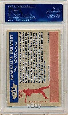 TED WILLIAMS 1959 Fleer #59 AUTOGRAPH PSA/DNA Authentic AUTO SIGNED Card Red Sox