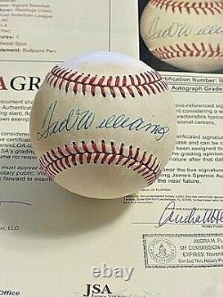 TED WILLIAMS 2 SIGNED AUTOGRAPHED OAL BASEBALL! Red Sox! FULL JSA! GRADED 7