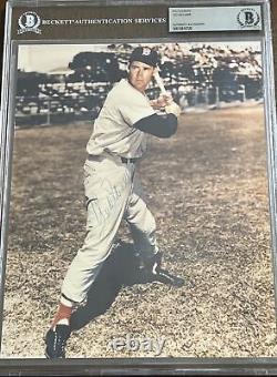 TED WILLIAMS AUTO BGS BAS Signed 8x10 Photo HOF Boston Red Sox Teddy Ballgame