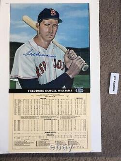 TED WILLIAMS Autographed Career Stat Poster PSA/DNA Signed 11x19 Boston Red Sox