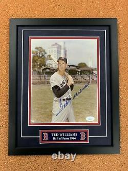 TED WILLIAMS Autographed Signed 8x10 Color Photo Custom Framed JSA Authentic