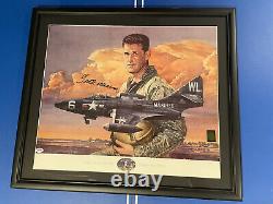 TED WILLIAMS Autographed Signed Matted/Framed F9F Panther USMC 256/999 Semper Fi