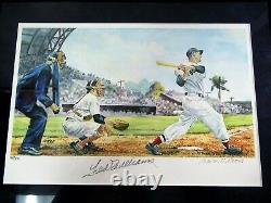 TED WILLIAMS Autographed Signed Matted/Framed James Amore L. E. Print #/300 COA