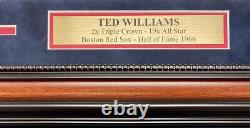 TED WILLIAMS BOSTON RED SOX SIGNED AUTOGRAPHED 16X20 FRAMED PHOTO Green Diamond