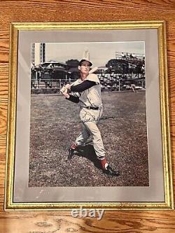 TED WILLIAMS Boston Red Sox Autograph Signed Matted & Framed 21 x 25 Photo CoA
