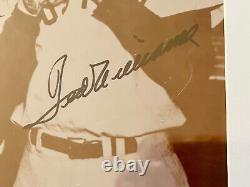 TED WILLIAMS MICKEY MANTLE JOE DIMAGGIO TRIPLE SIGNED 8 x 10 PHOTO FRAMED JSA