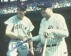 TED WILLIAMS SIGNED 11x14 PSA DNA I09565 (D) With BABE RUTH