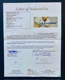 TED WILLIAMS SIGNED 8x10 PHOTO. COMES WITH LETTER OF AUTHENTICATION FROM JSA