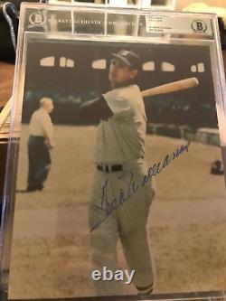 TED WILLIAMS SIGNED AUTOGRAPHED 8x10 PHOTO BOSTON RED SOX LEGEND BECKETT BAS