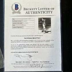 TED WILLIAMS SIGNED AUTO PHOTO (8X10) Beckett COA