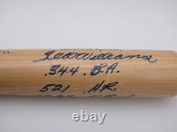 TED WILLIAMS SIGNED STAT BAT With 4 HANDWRITTEN STATS PSA/DNA CERTIFIED AUTOGRAPH