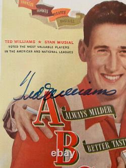 TED WILLIAMS STAN MUSIAL Signed Autographed 1947 Chesterfield Ad Page PSA & JSA
