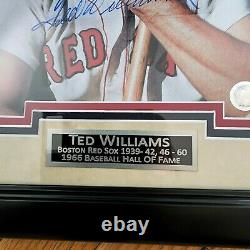 TED WILLIAMS Signed 8x10 Photo authentic with COA Custom Frame With Plaque
