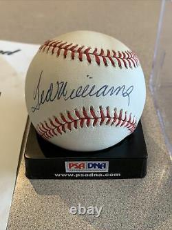TED WILLIAMS Signed / Auto Baseball PSA DNA (Baseball 8/Auto 9) OVERALL 8.5