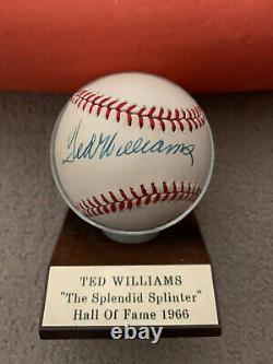 TED WILLIAMS Signed Autographed Baseball plus Display