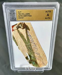 TED WILLIAMS Signed Cut/ Autograph Certified ACA AUTH BOSTON RED SOX (GOAT)