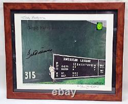 TED WILLIAMS Signed, Framed & Matted 16X20 Teddy Ballgame Print /5000 with #9 Holo