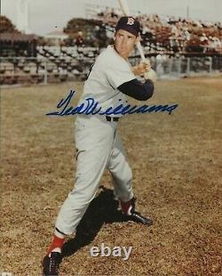 TED WILLIAMS Signed Photo MLB Autographed 8x10 BASEBALL HALL OF FAME Red Sox COA